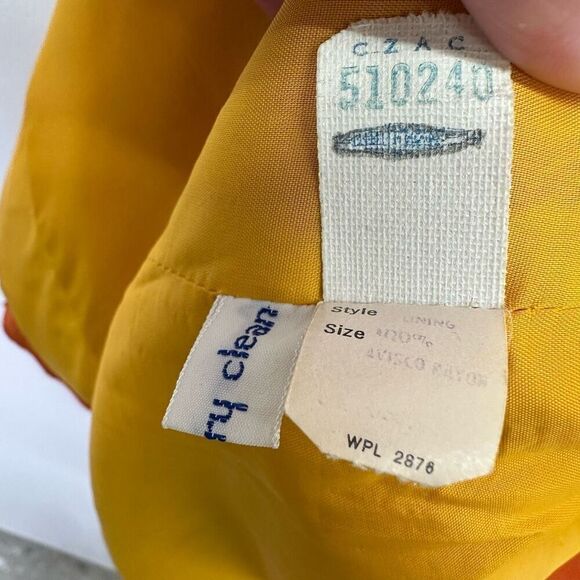 Bill Atkinson Glen of Michigan Women’s Orange Yellow  Button Mod A-line Coat - Picture 5 of 15